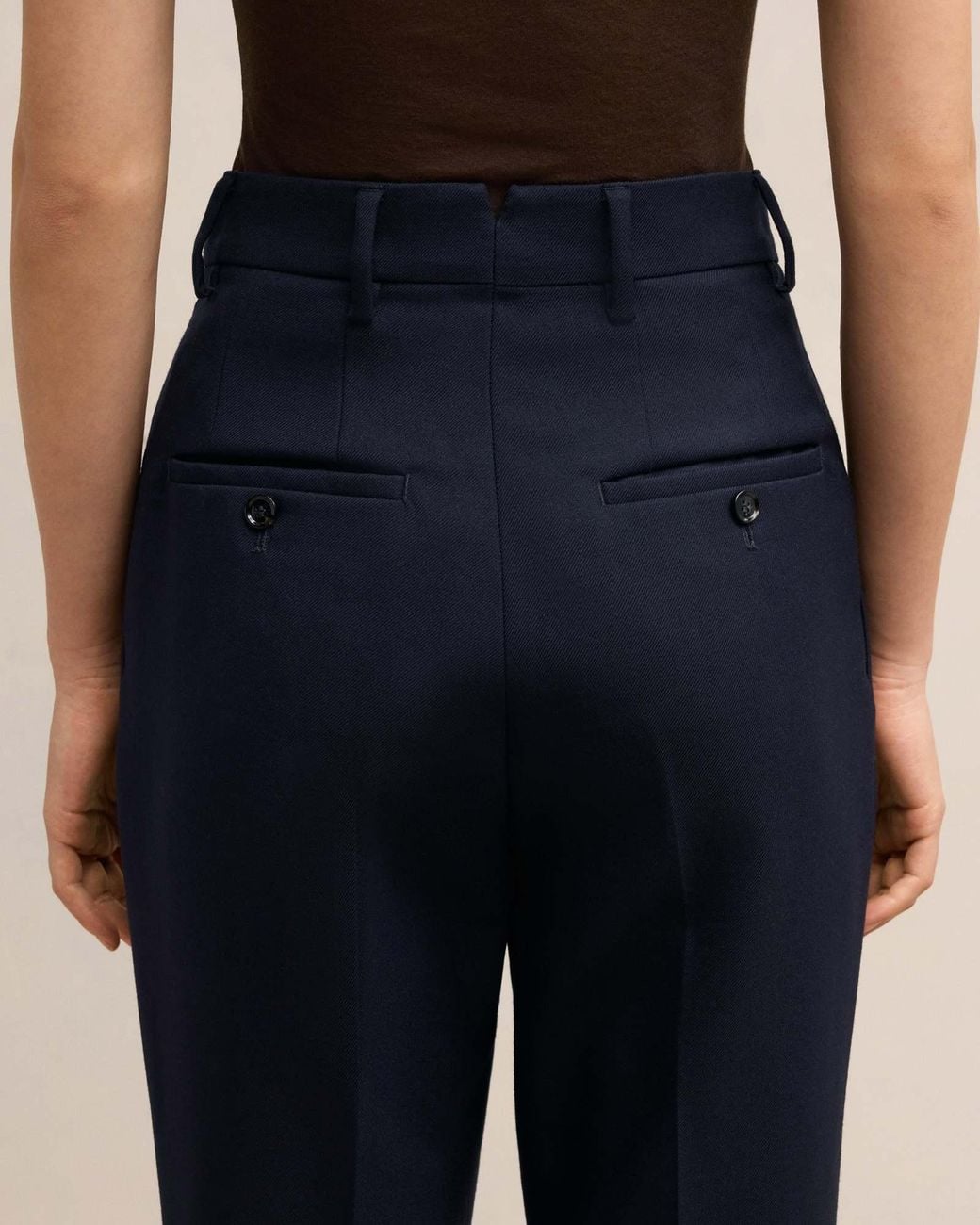 AMI Blue Ami High Waisted Cigarette Trousers