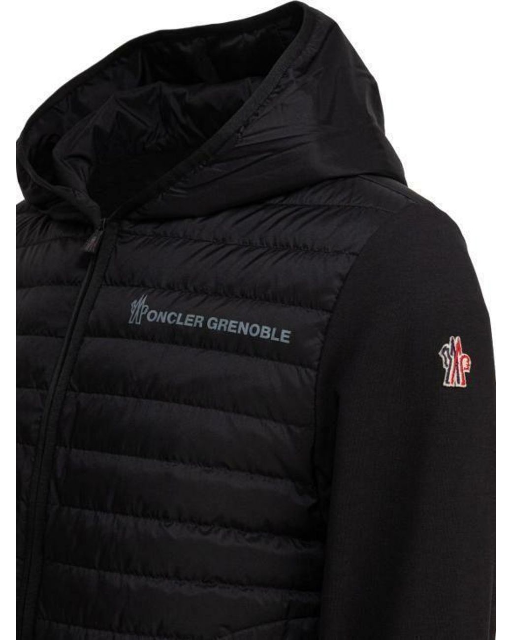 Moncler Black Grenoble Padded Zip-Up Hoodie for men