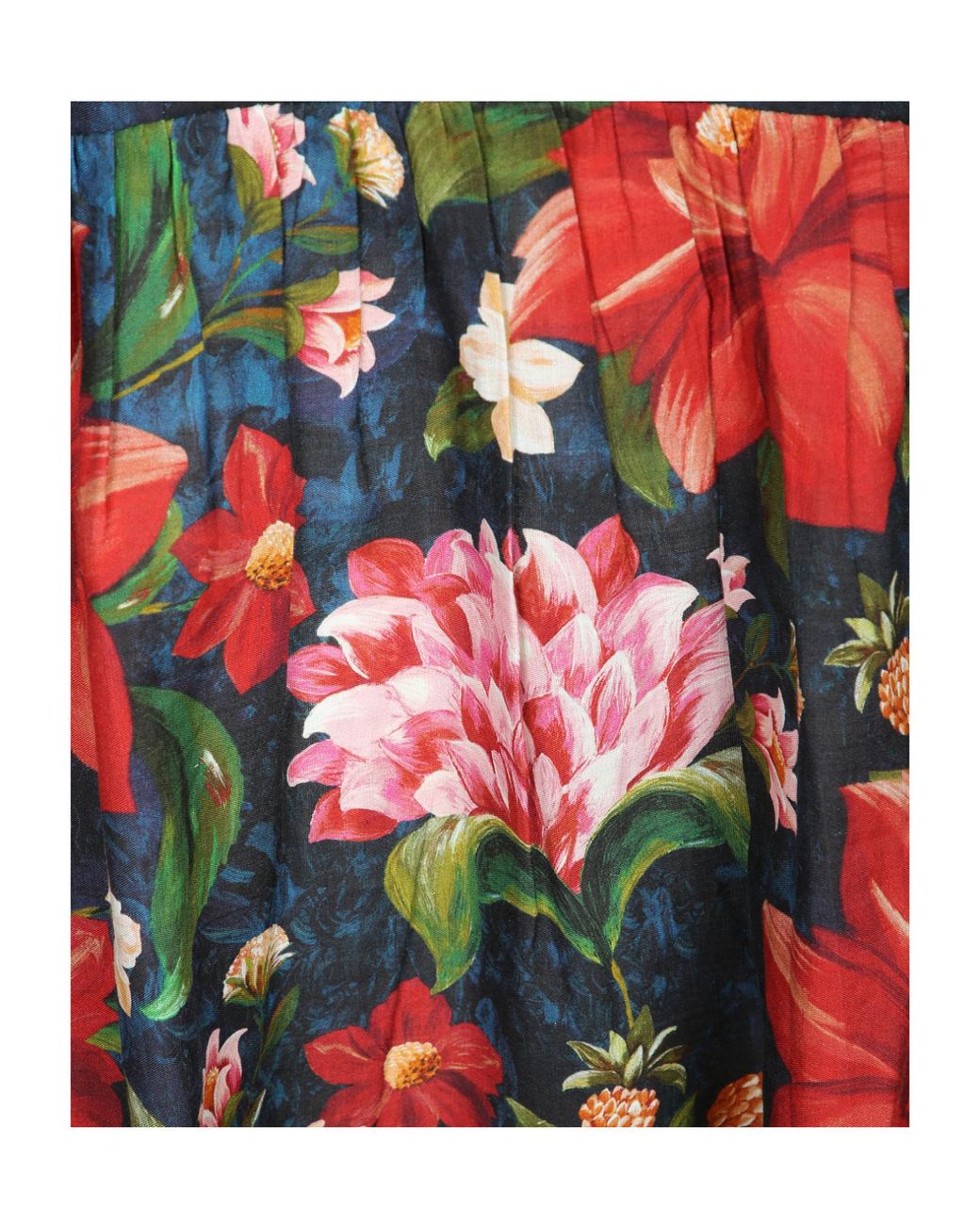 Barbour Red Beaded Strap Floral Midi Dress