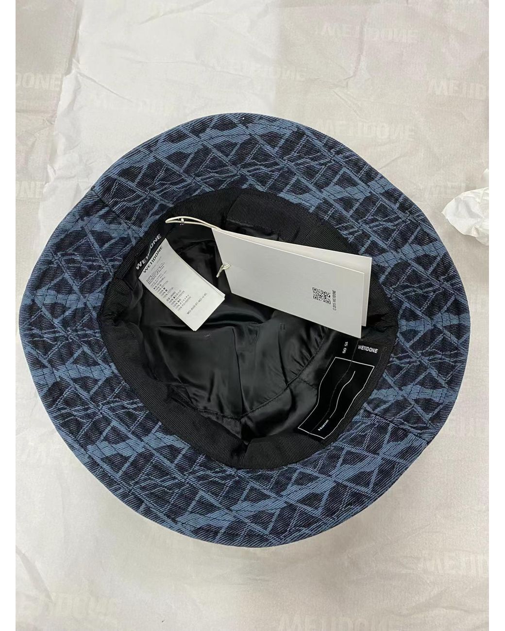we11done Blue All-Over Print Bucket Hat for men