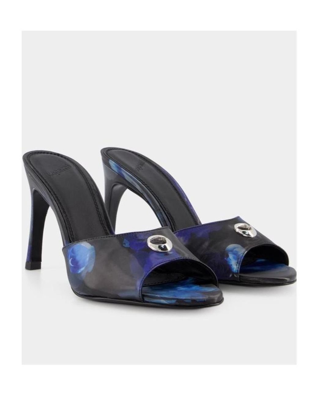 Coperni Blue Holographic Logo Heeled Mules