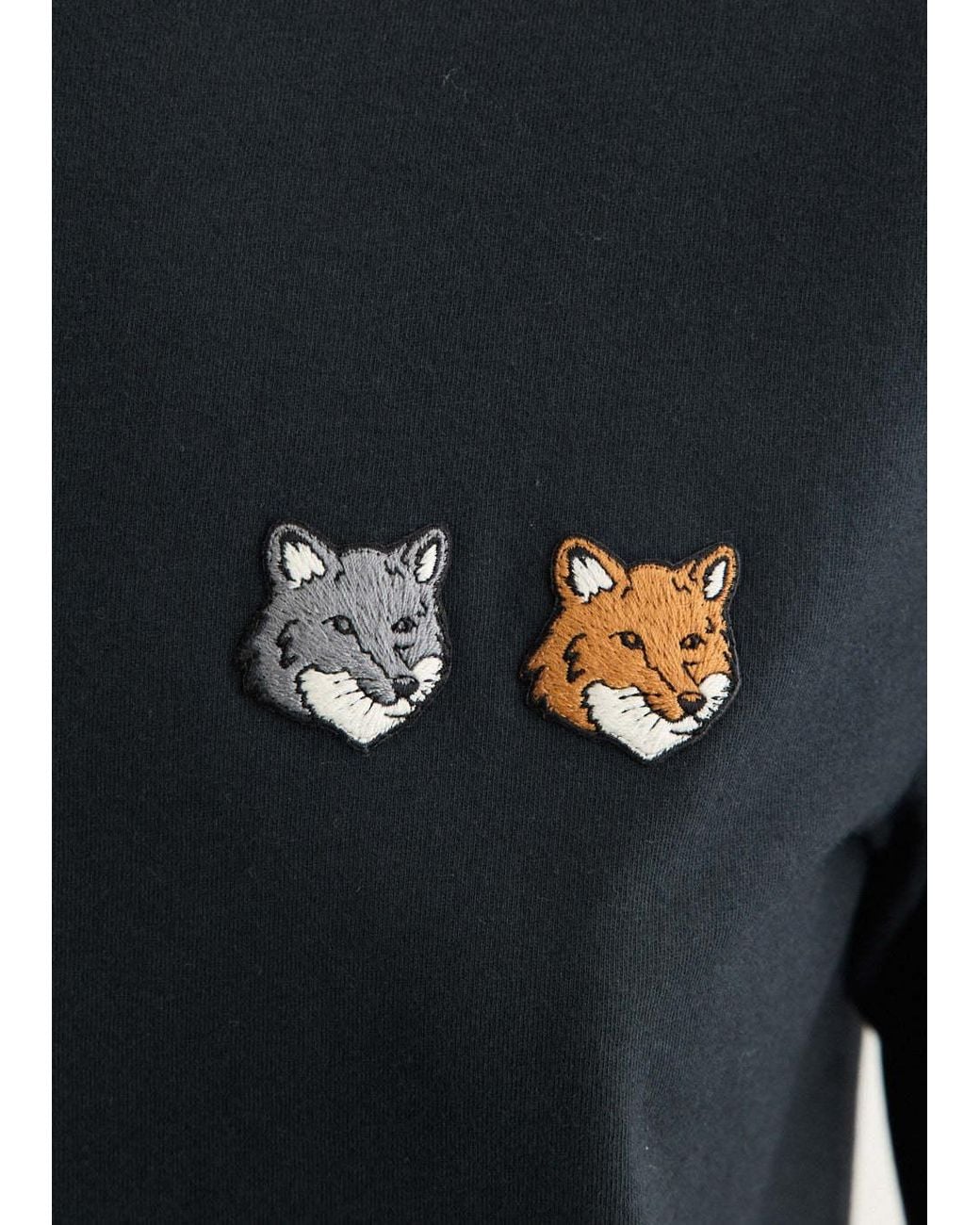 Maison Kitsuné Black Double Fox Head Regular Tee-Shirt
