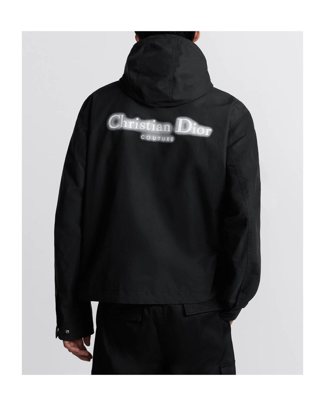 Dior Black Homme Logo Printed Long-Sleeved Jacket for men