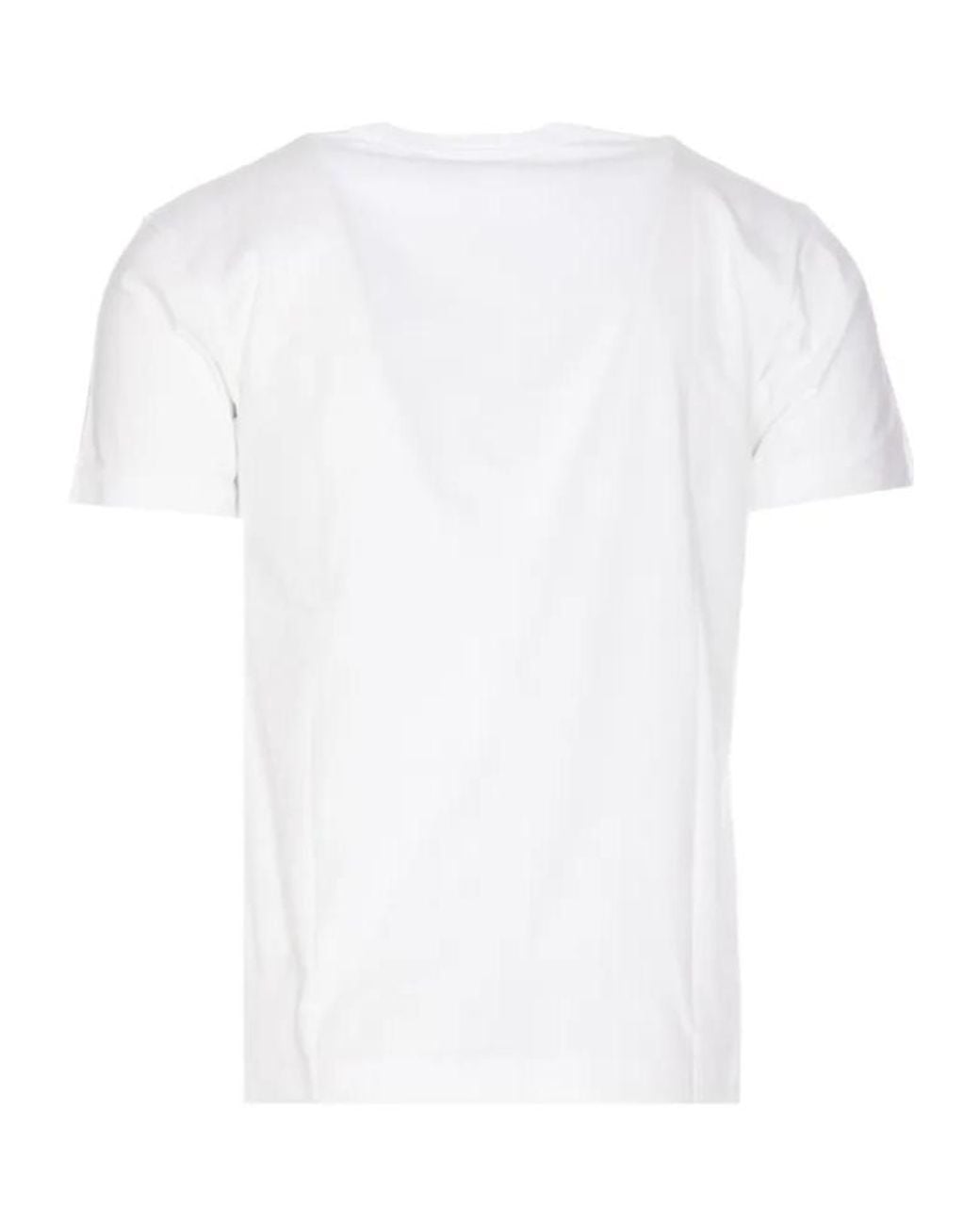 COMME DES GARÇONS PLAY White Comme Des Garçons Play Logo Patch Crewneck T-Shirt for men