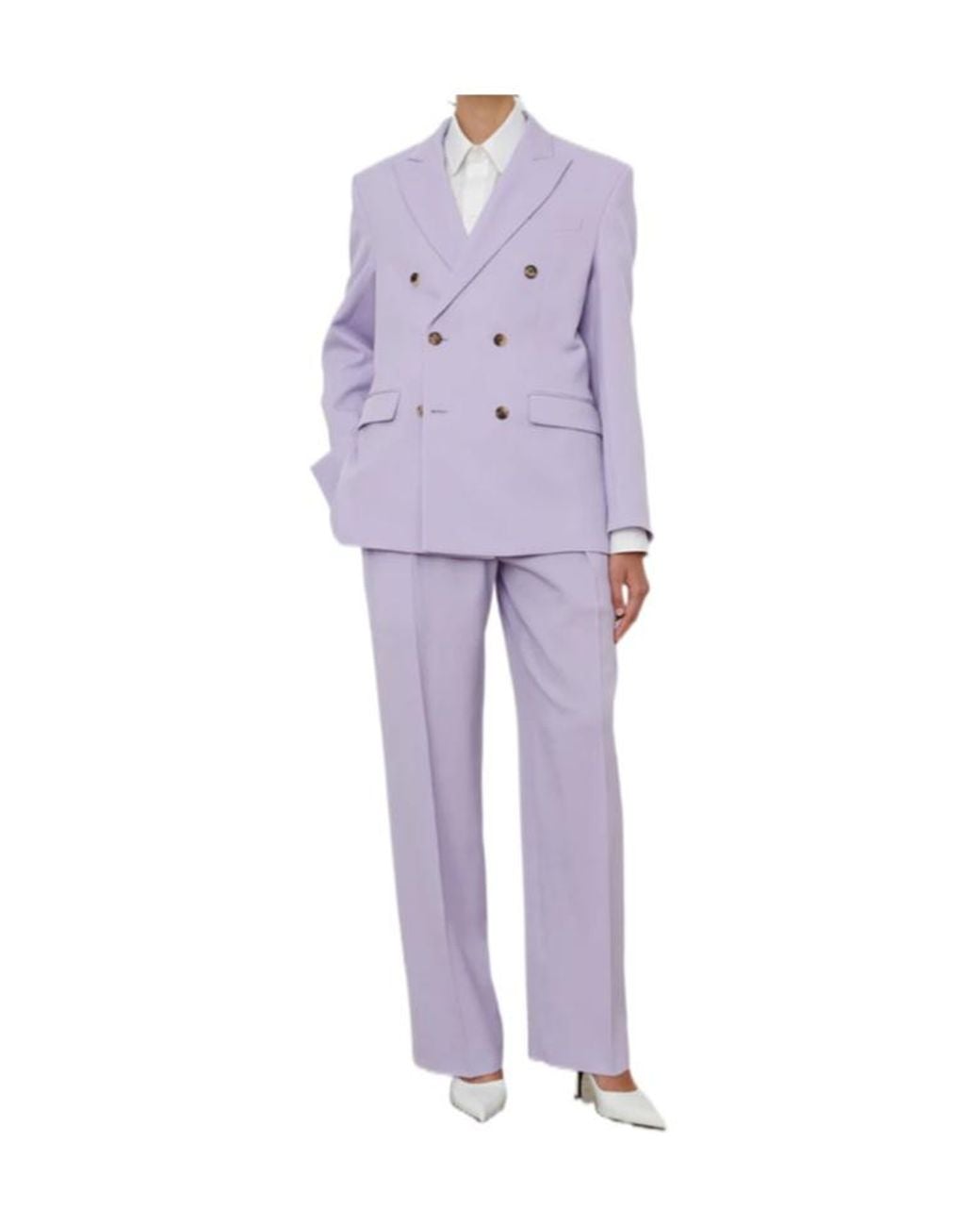 Wardrobe NYC Purple Double Breasted Tailored Blazer
