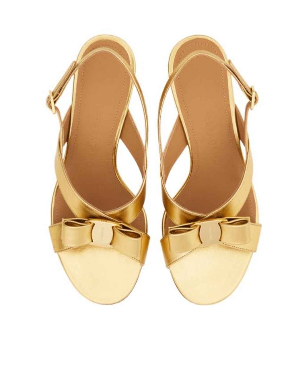 Ferragamo Metallic Vara Bow Sandal