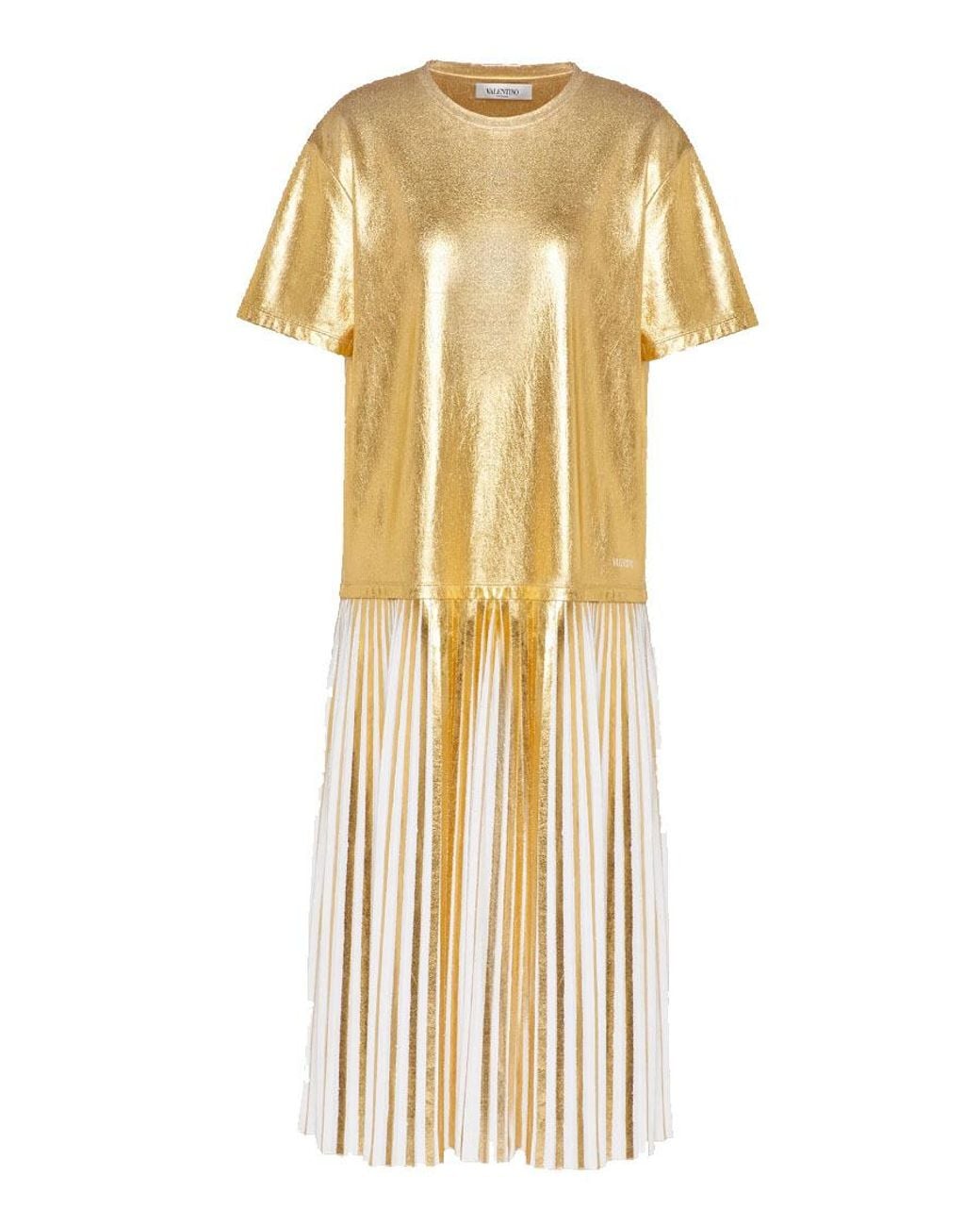 Valentino Metallic Kleid T-Shirt Dress