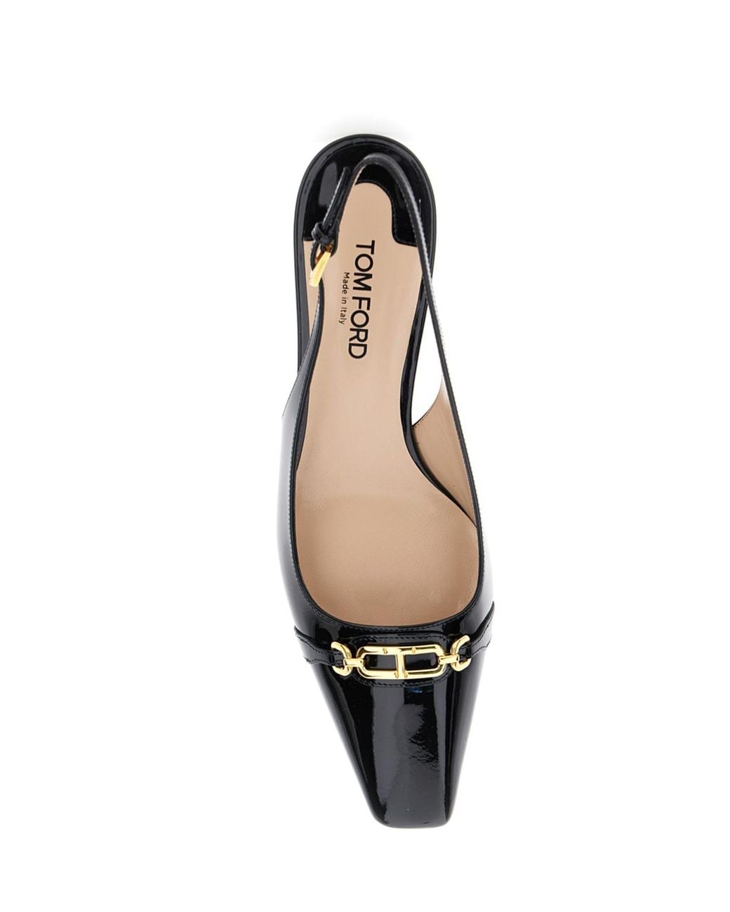 Tom Ford White Square-Toe Slingback Pumps