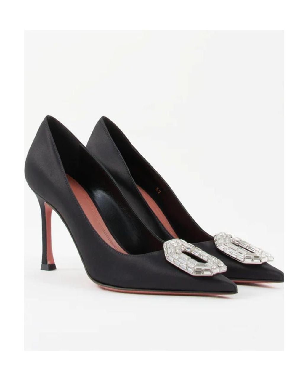 AMINA MUADDI Black Camelia 90Mm Crystal Pumps