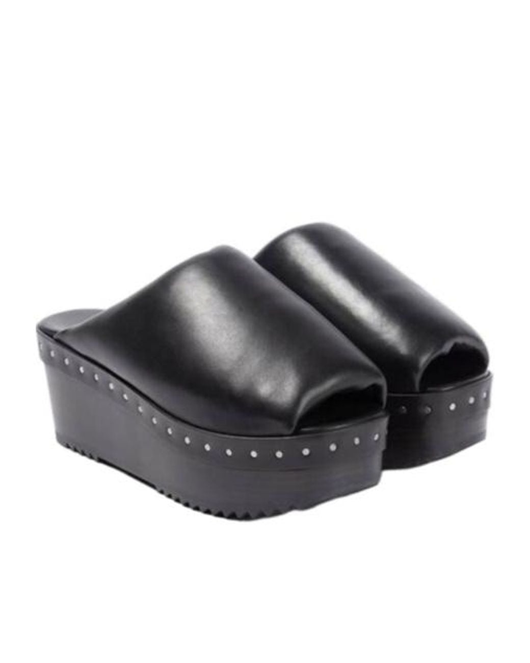 Rick Owens Gray Padded Leather Platform Sandals