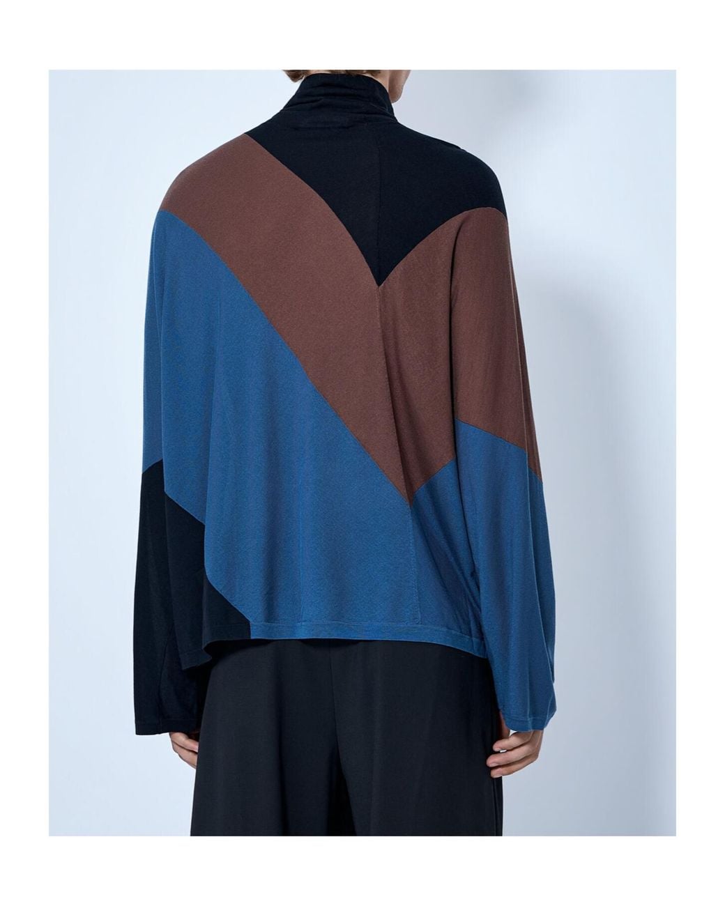 Kiko Kostadinov Blue Panelled Turtleneck Jumper for men