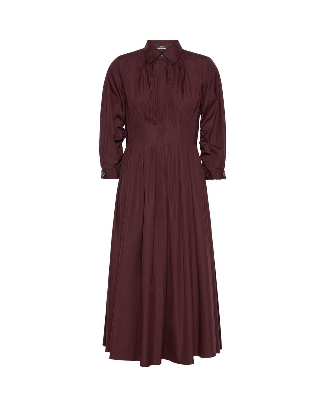 Max Mara Purple Cotton Poplin Shirt Dress