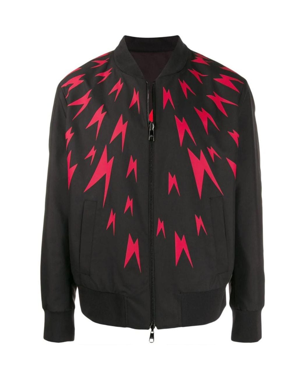 Neil Barrett Multicolor Lightning Print Baseball Jacket for men