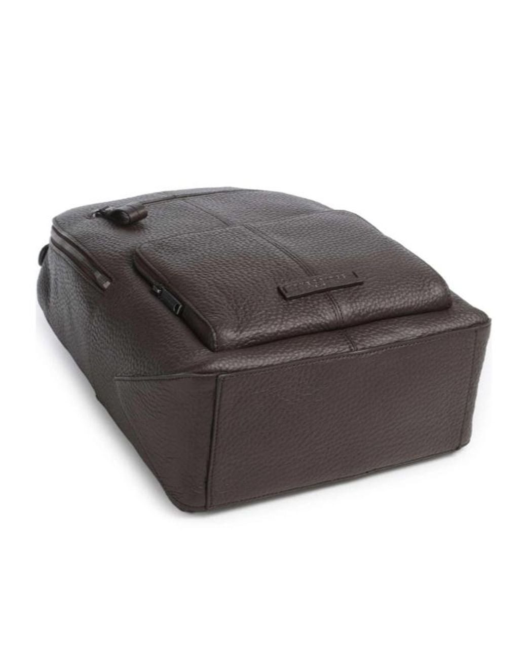 The Bridge Black Manfredi Pebbled Leather Backpack