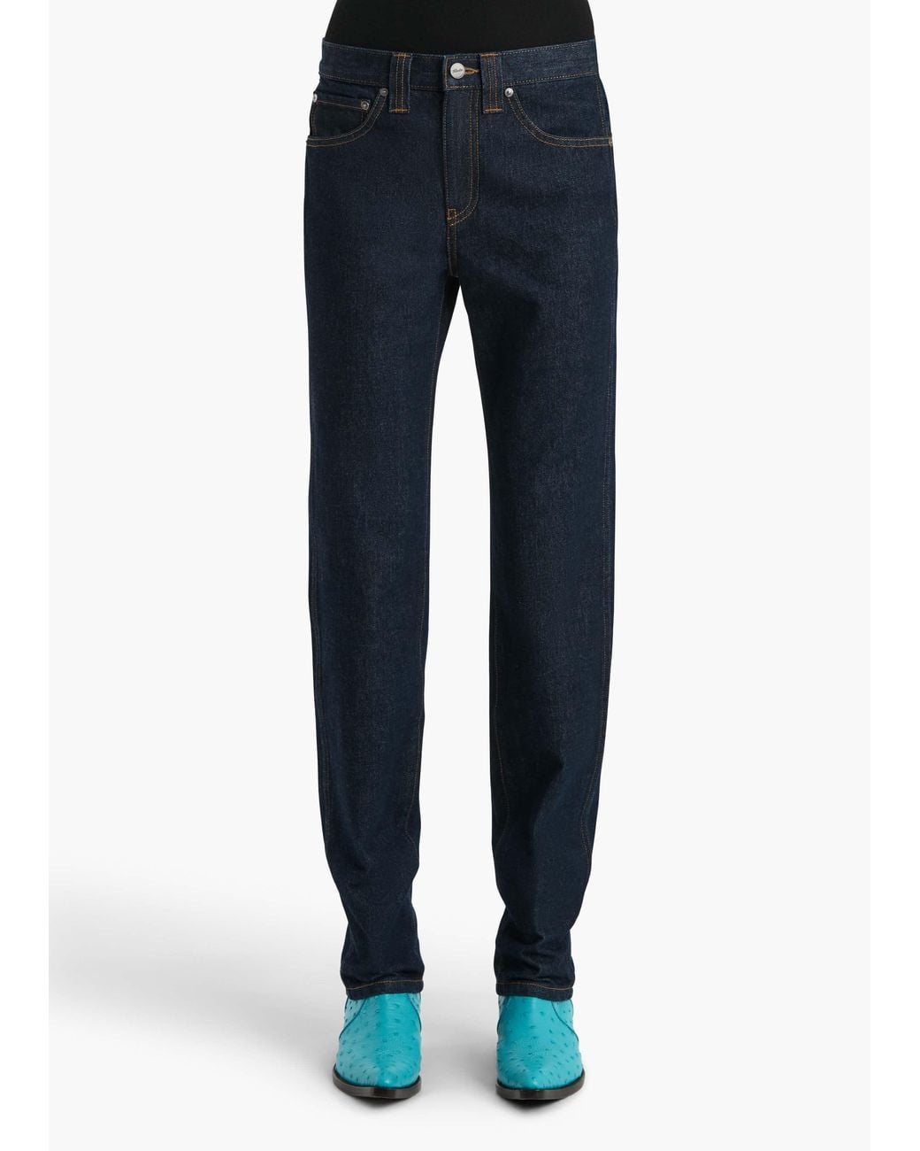 Khaite Blue Farley Straight-Leg Jeans