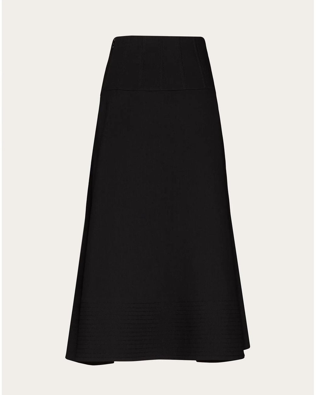 Valentino Black High-Waisted A-Line Skirt
