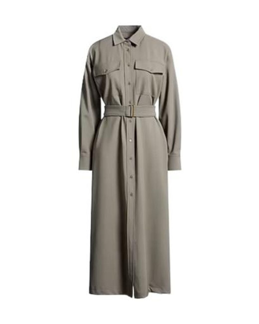 Weekend by Maxmara Gray Minimalist Solid Shirt Dress