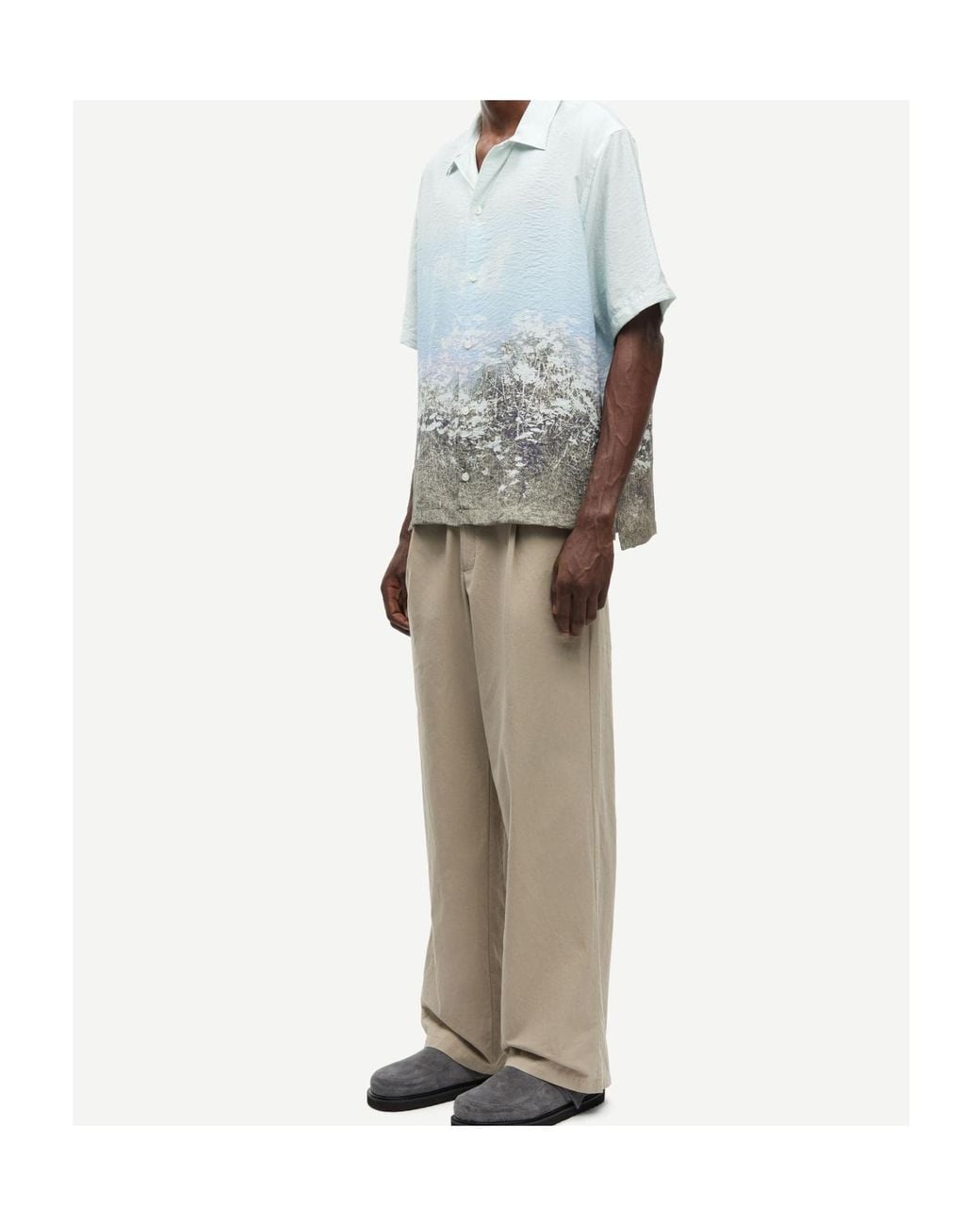 Samsøe & Samsøe Gray Samsøe Samsøe Saayo Printed Shirt for men