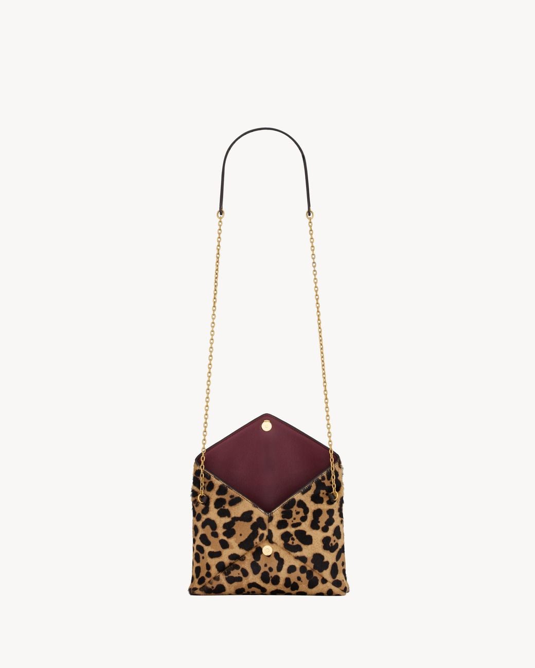 Saint Laurent White Cassandre Small Chain Pouch