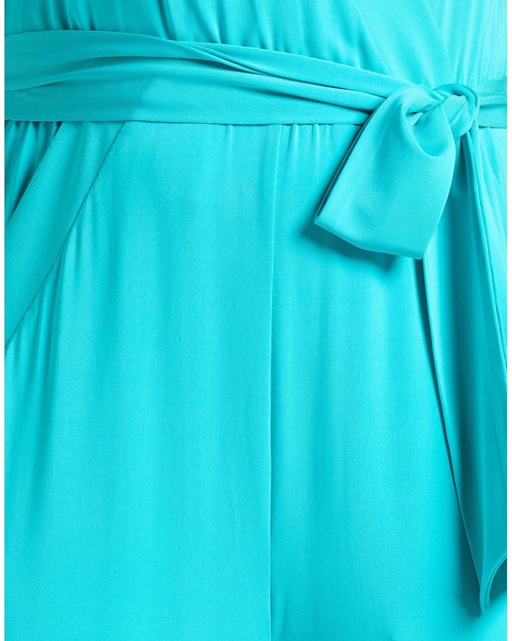 Max Mara Blue Solid V-Neck Short-Sleeve Jumpsuit