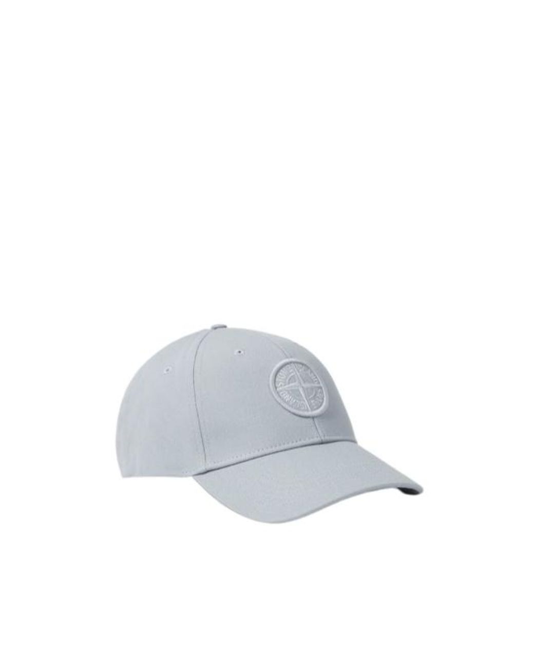 Stone Island White Baseball Cap With Compass Embroidery for men