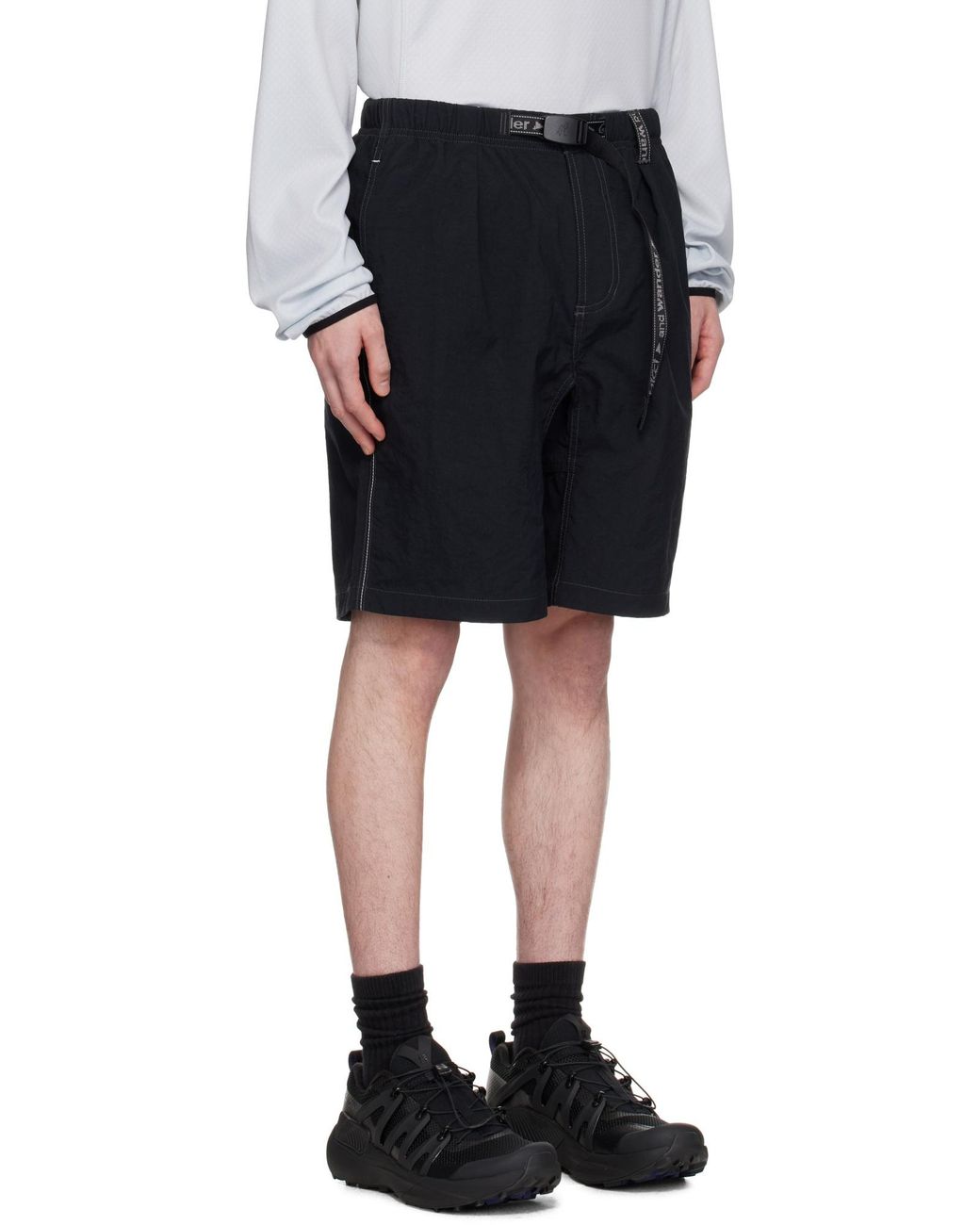 And Wander Black X Gramicci Nylon G Shorts for men