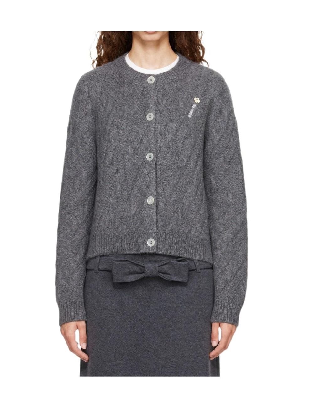 ShuShu/Tong Gray Cable-Knit Cardigan