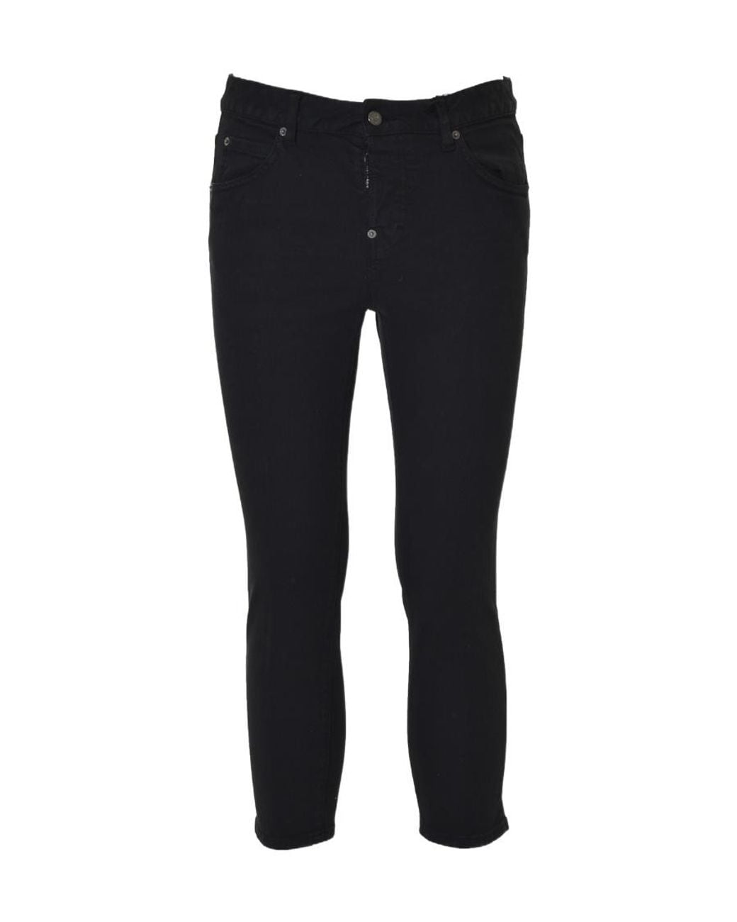 DSquared² Black Low-Rise Cropped Skinny Trousers