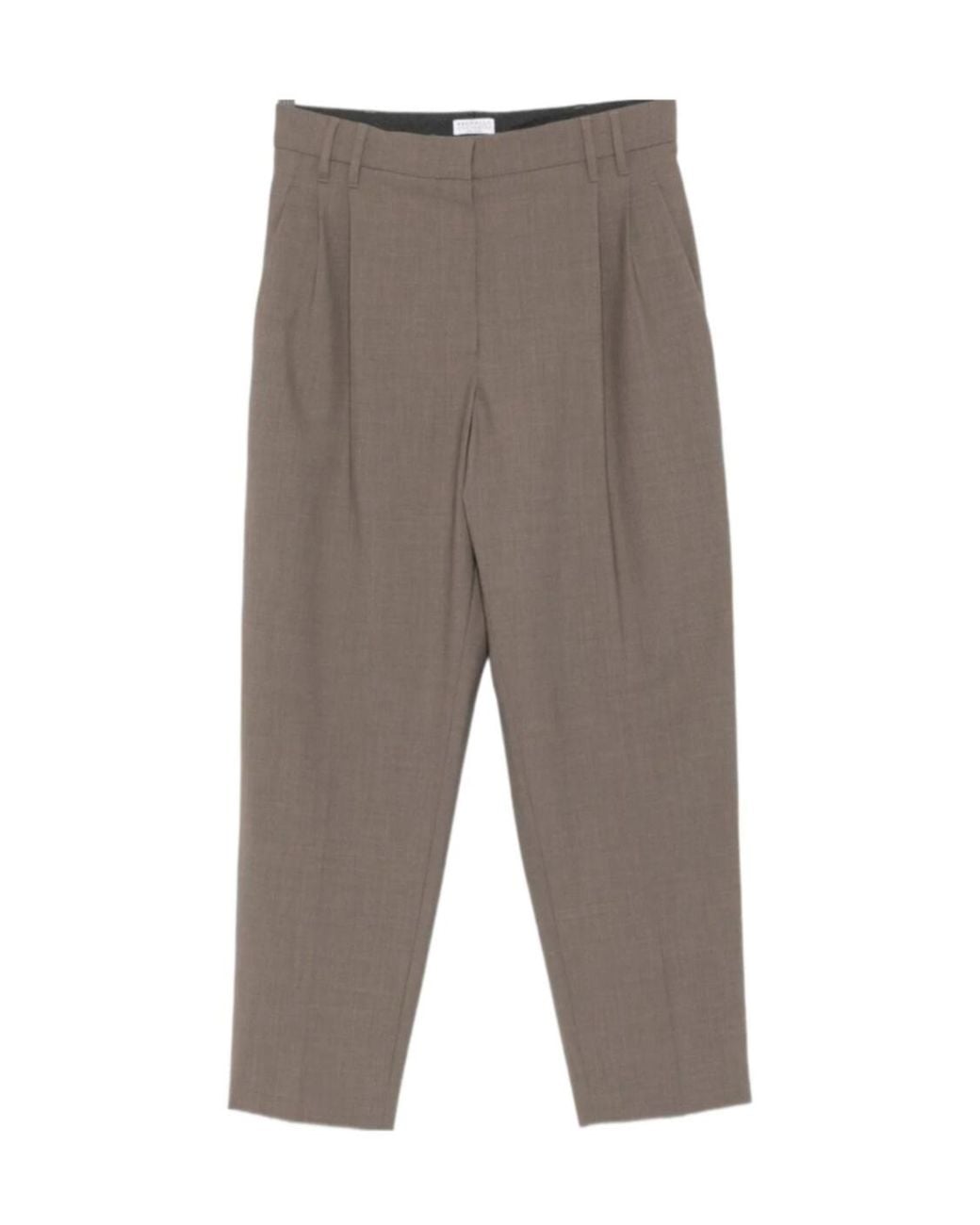 Brunello Cucinelli Gray Straight-Leg Pants