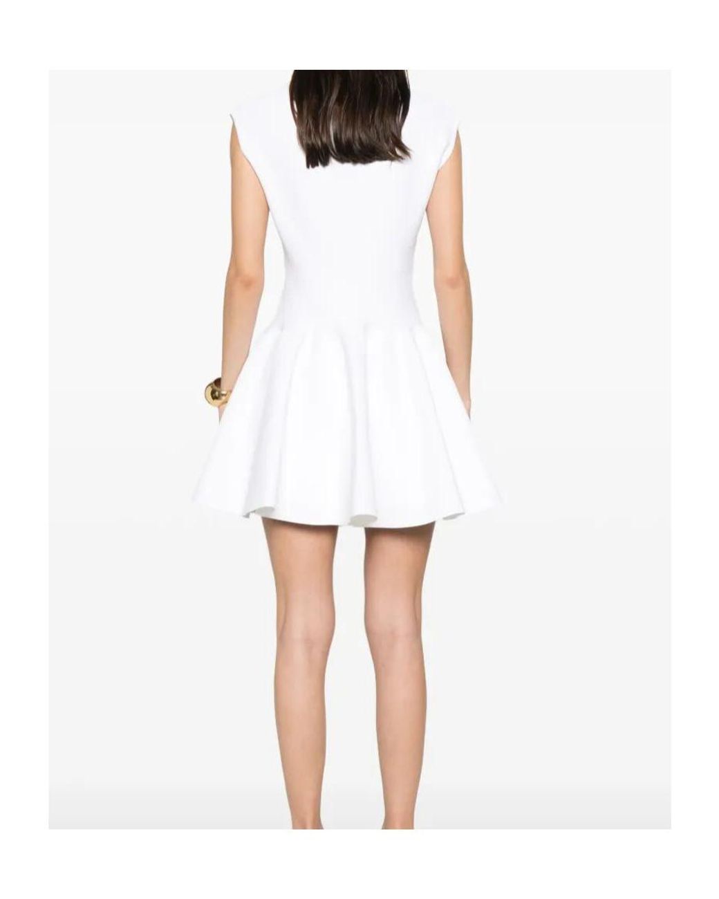 Alaïa White Alaïa Flared Mini Dress
