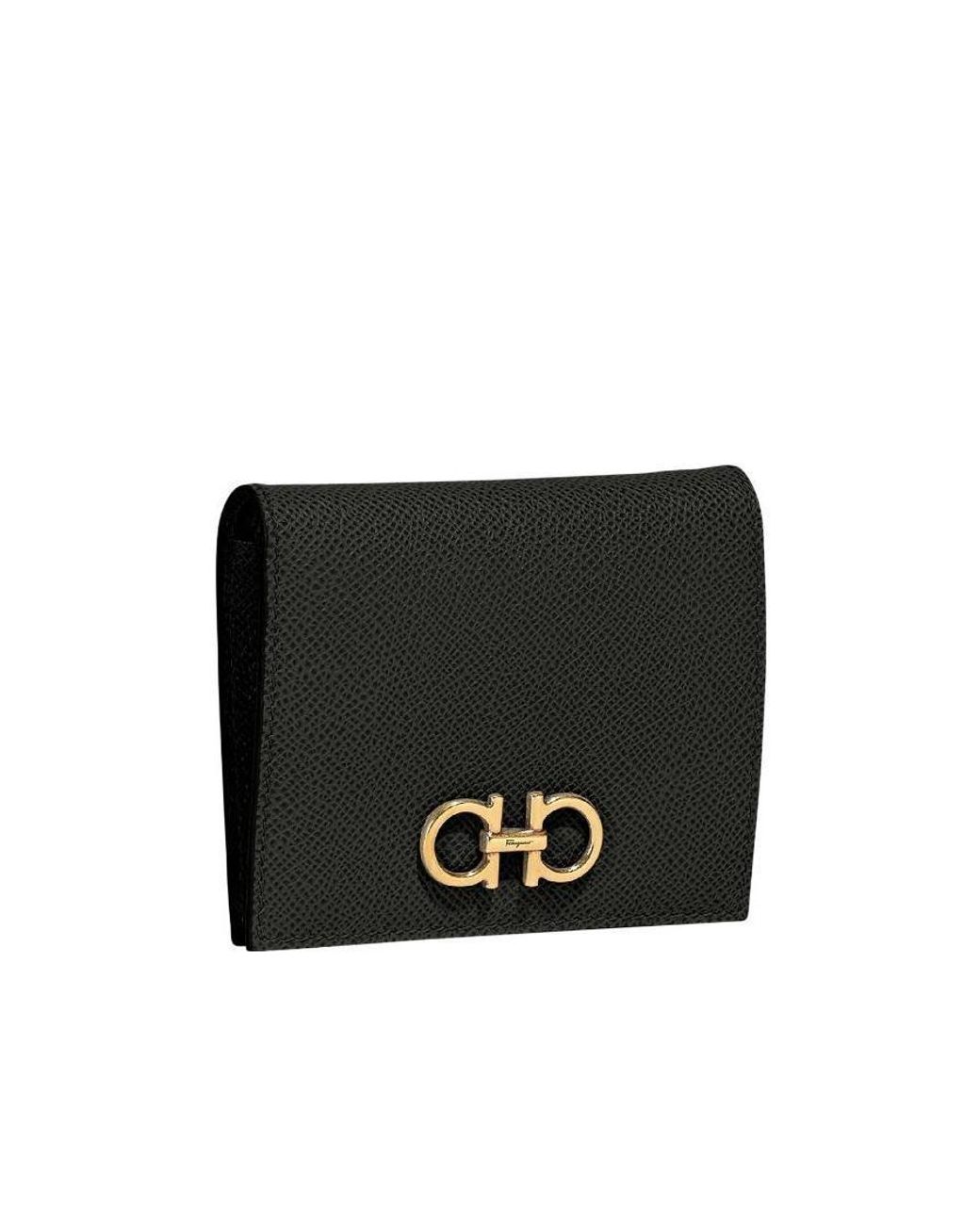 Ferragamo Black Ferragamo Gancini Compact Wallet