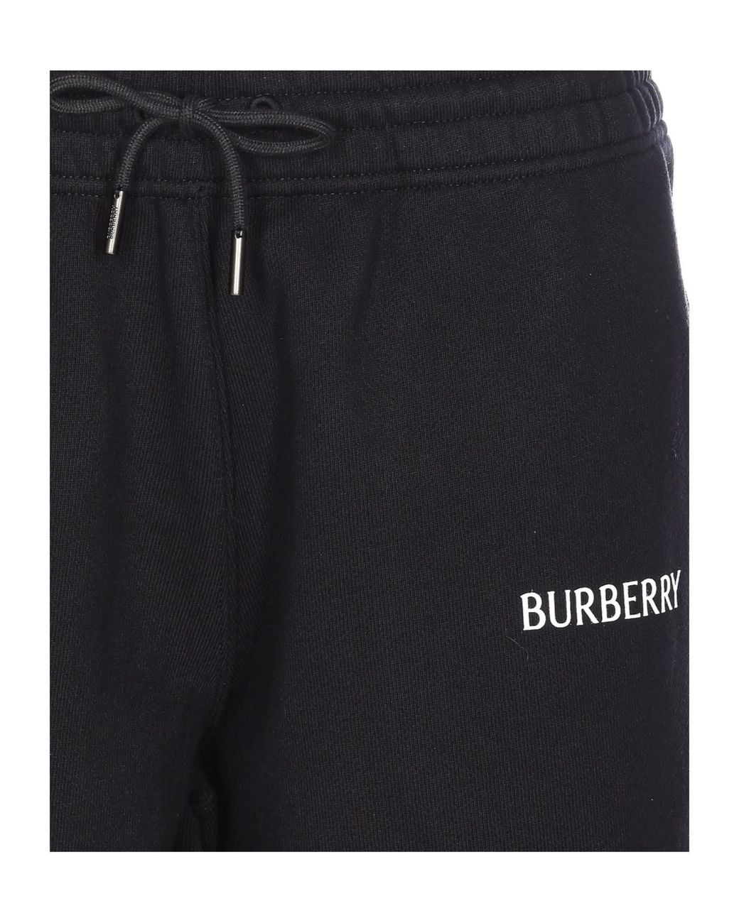 Burberry Black Logo Printed Drawstring Track Trousers