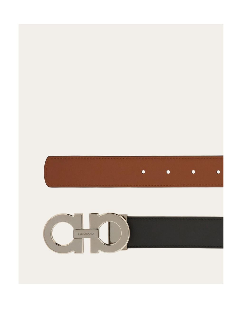Ferragamo White Ferragamo Reversible And Adjustable Gancini Belt for men