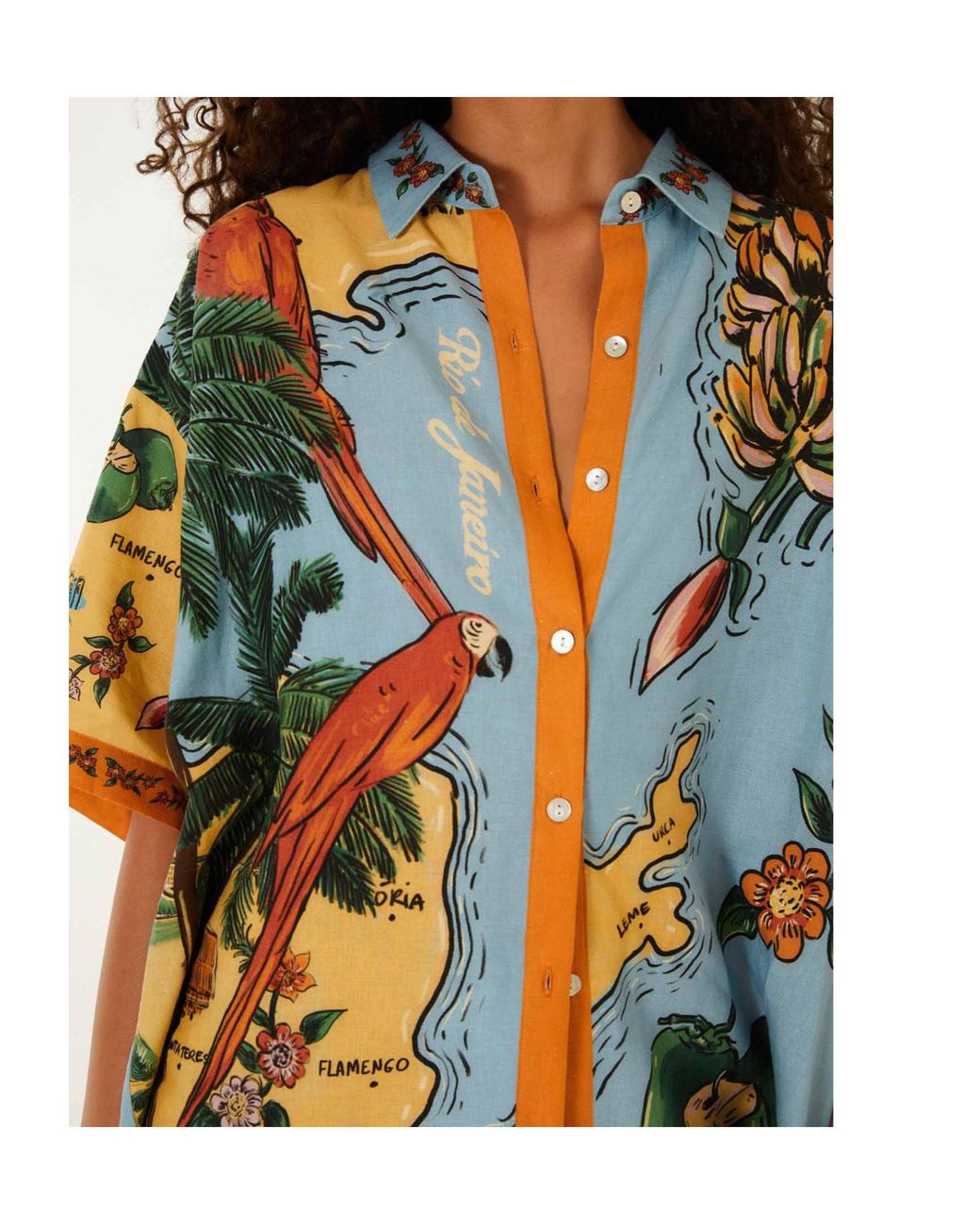 Farm Rio Multicolor Button-Down Shirt
