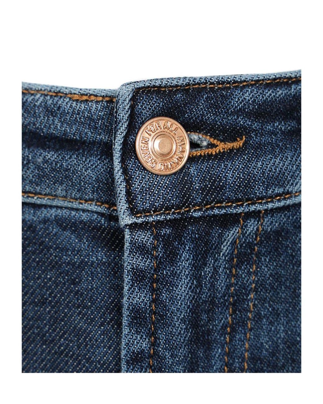 7 For All Mankind Blue Calie Straight Ankle Jeans