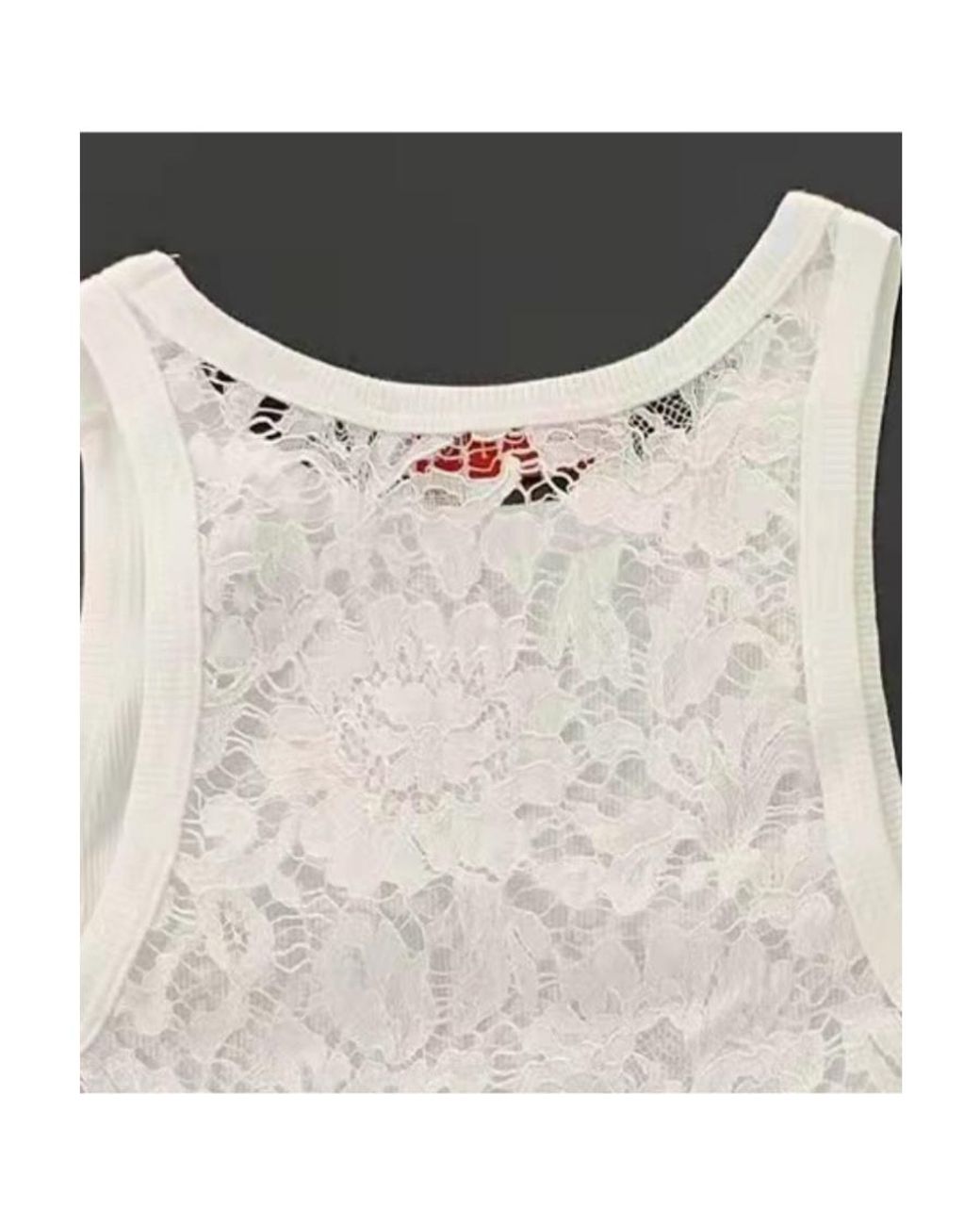 Valentino White Round-Neck Spliced Short Vest
