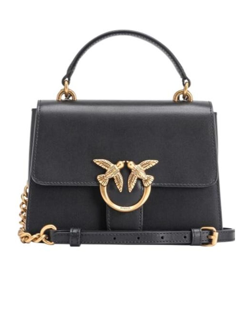Pinko Black Love One Fold-Over Tote Bag