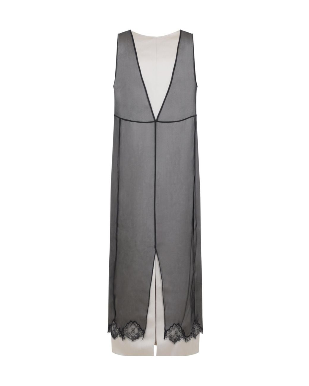 Carven Gray V-Neck Dress