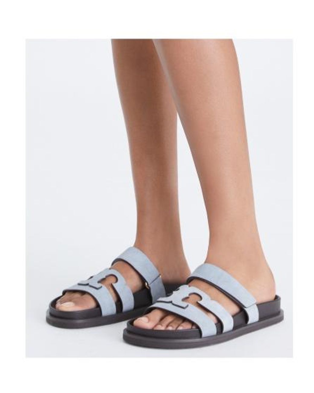 Tory Burch White Ines Sport Slides