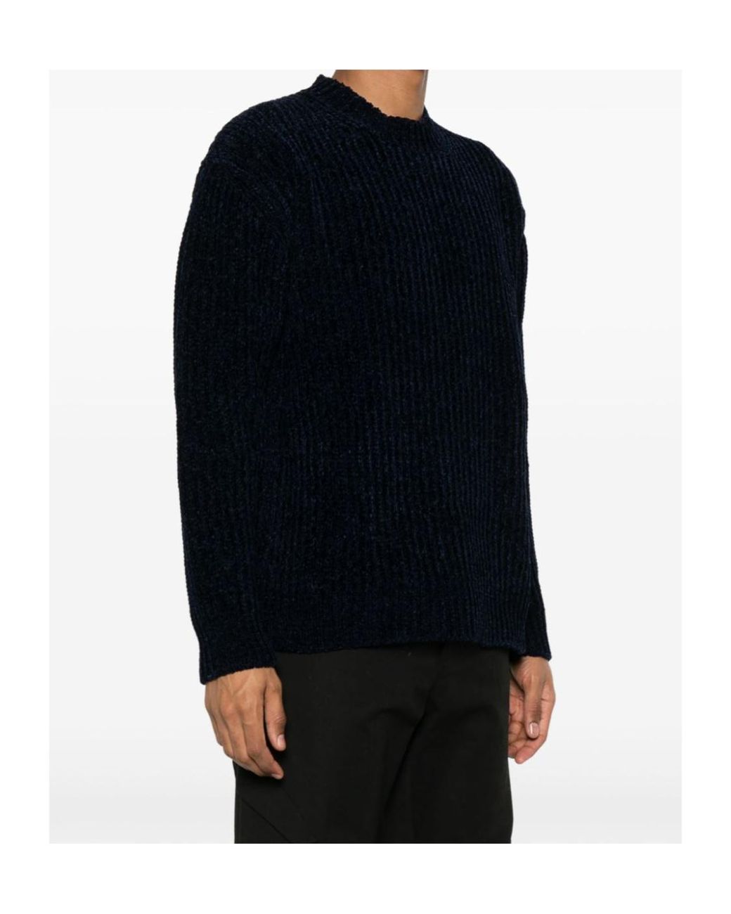 Junya Watanabe Blue Crewneck Knitted Jumper for men