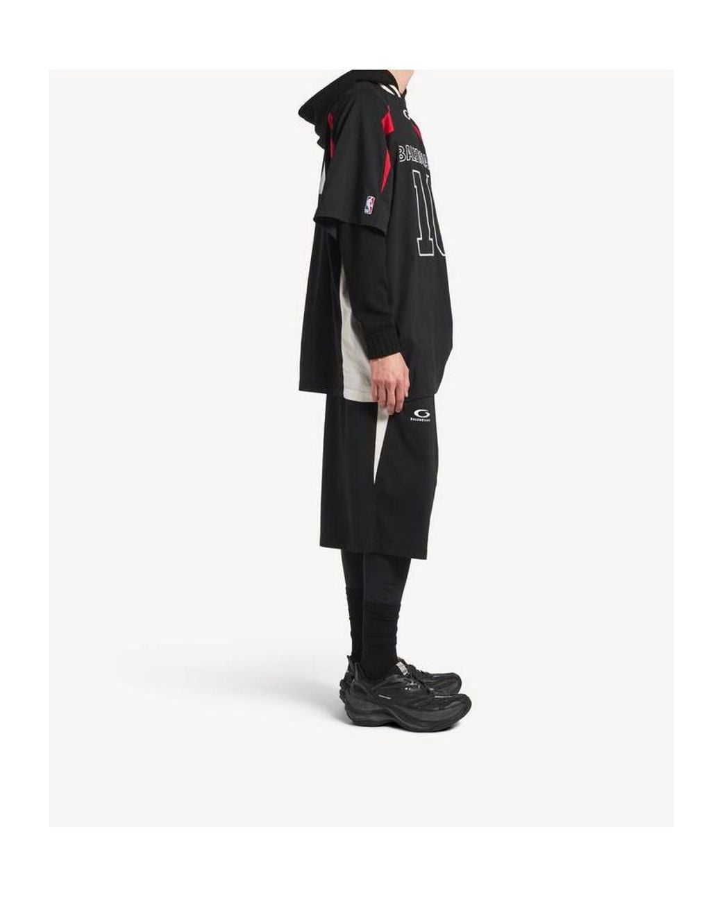 Balenciaga Black Nba Logo Basketball Shorts for men