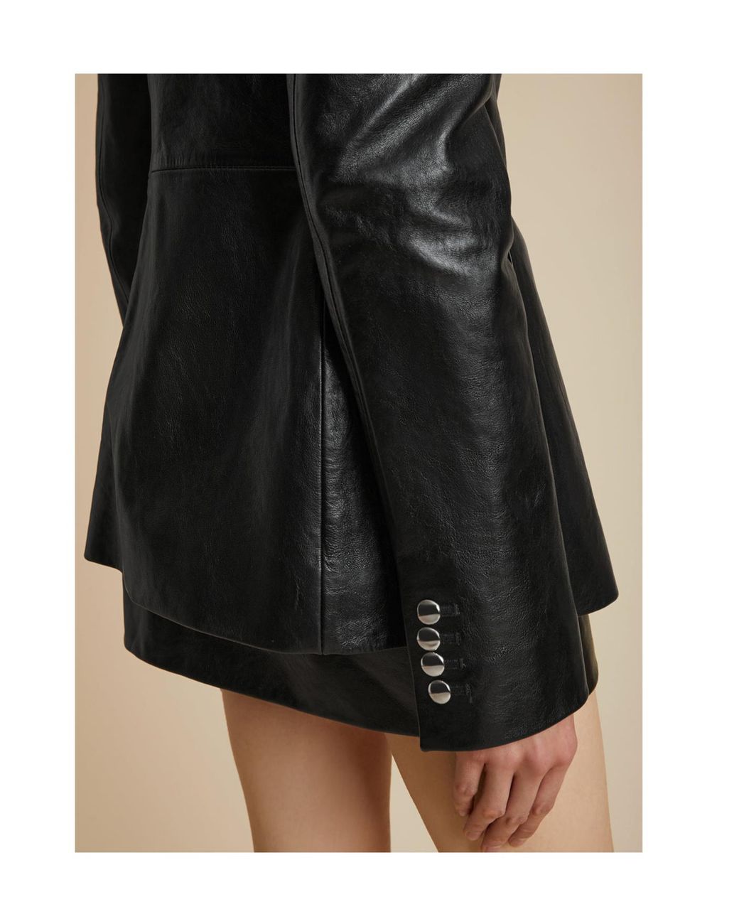 Khaite Black Button-Up Leather Jacket