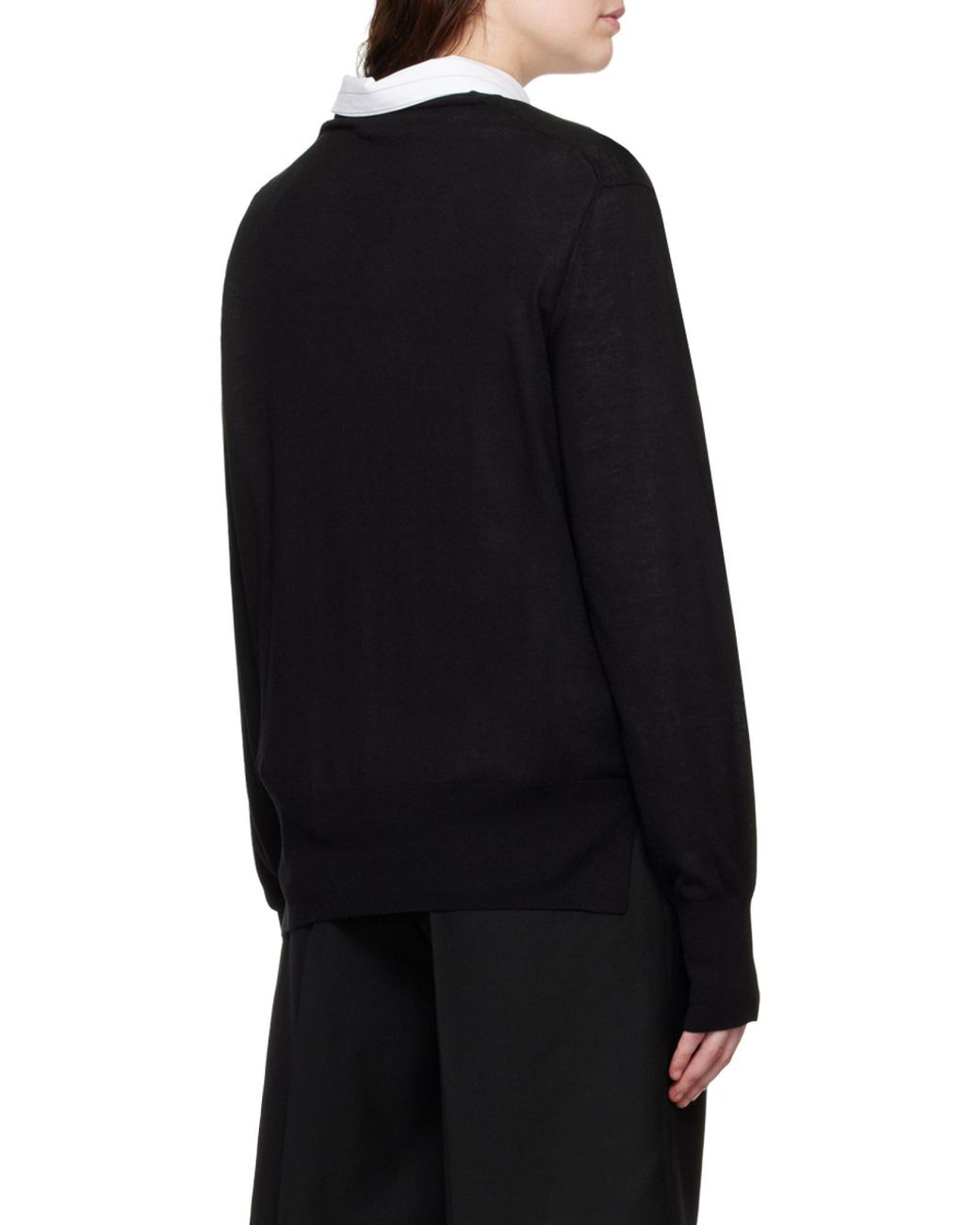 Totême Black Totême Crewneck Knitted Jumper