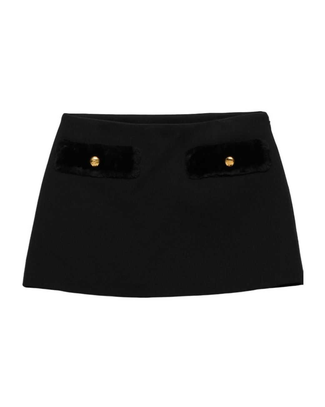 Prada Black Wool Natté Mini Skirt