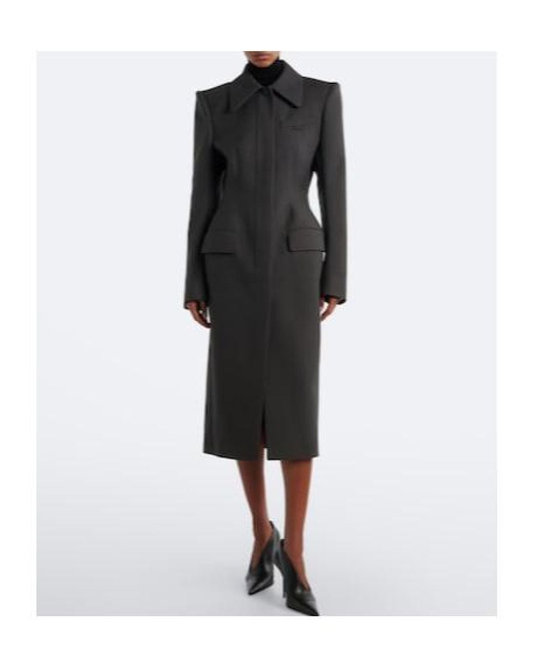 Mugler Black Wool Coat
