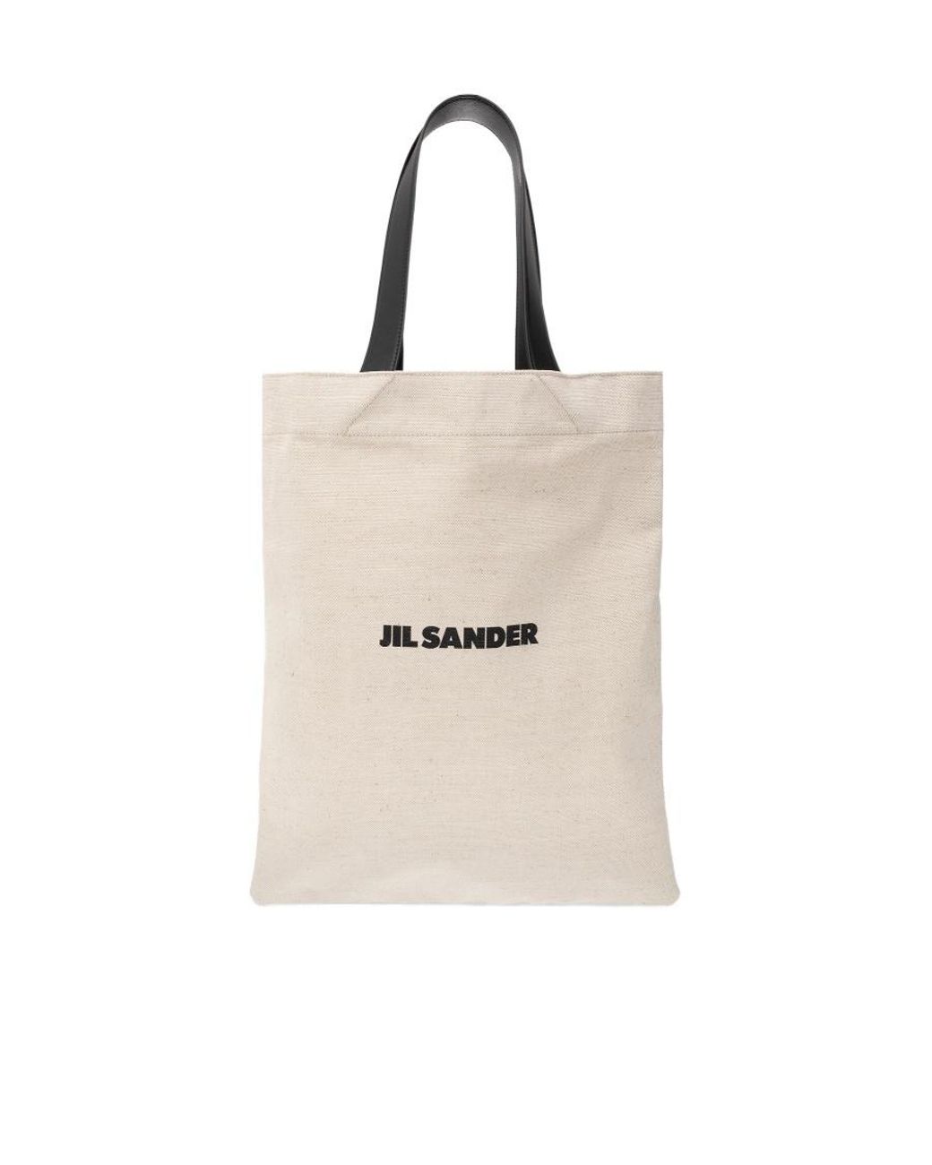 Jil Sander Natural Logo Printed Large Tote Bag for men