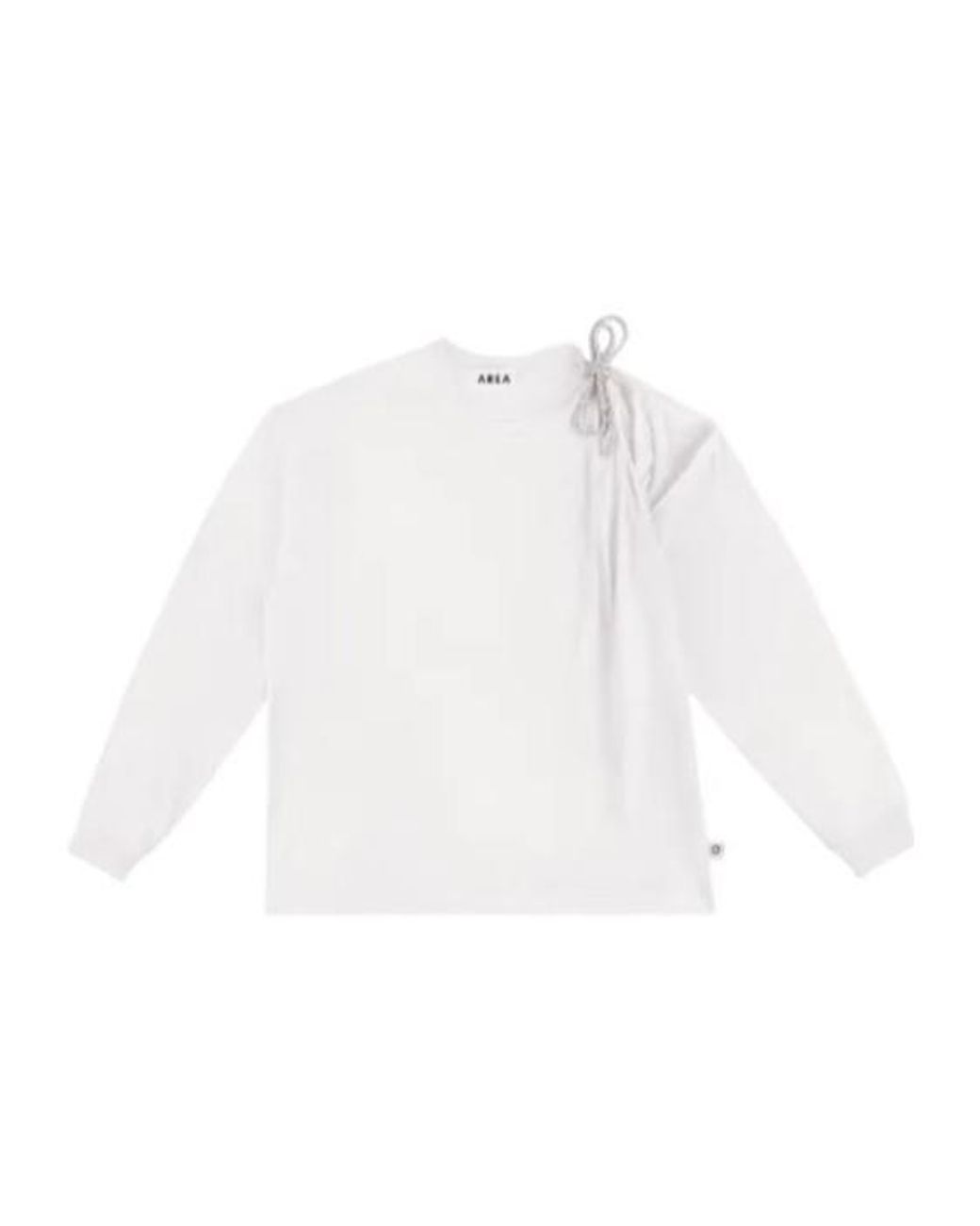 Area White Crystal-Knot Cut-Out T-Shirt