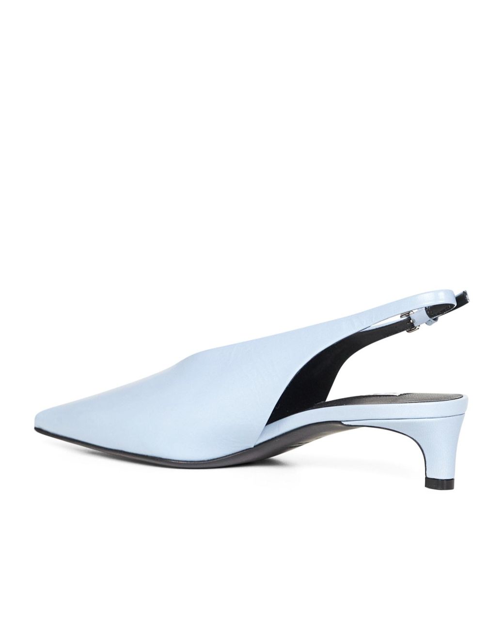 Jil Sander White Pointed Toe Slingback Pumps