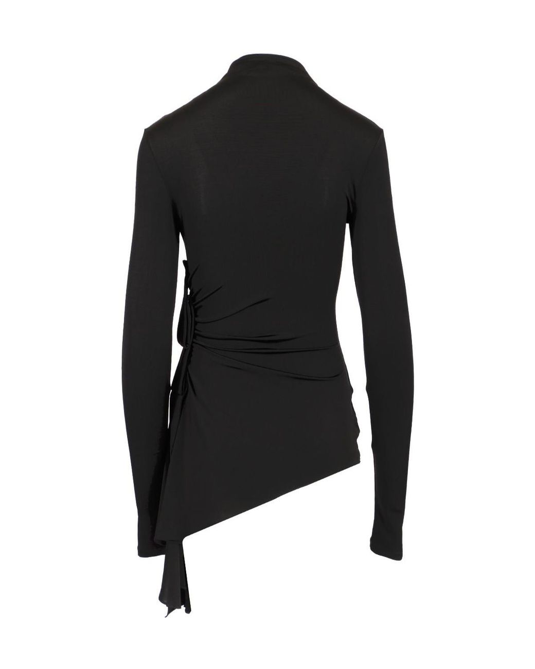 Off-White c/o Virgil Abloh Black Draped High Neck Mini Dress
