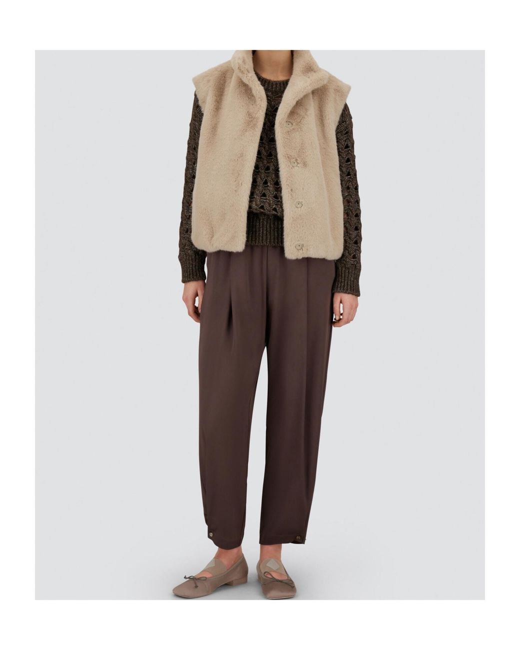 Herno Natural Faux-Fur Sleeveless Vest